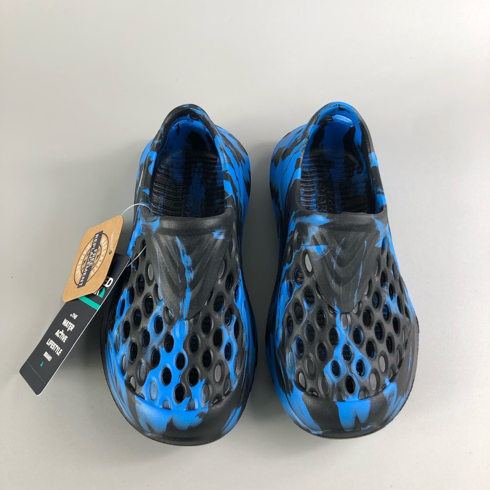 Rugged Shark Blue and Black Slip-On Clogs